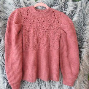 Large Pink Puff Sleeve Sweater